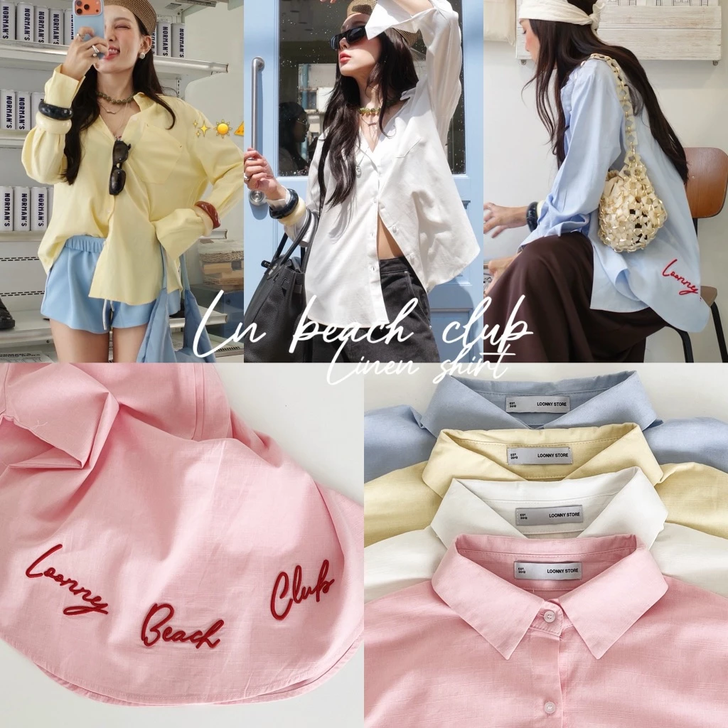 LOONNYSTORE เสื้อเชิ้ตผ้าลินิน รุ่น LN BEACH CLUB LINEN SHIRT