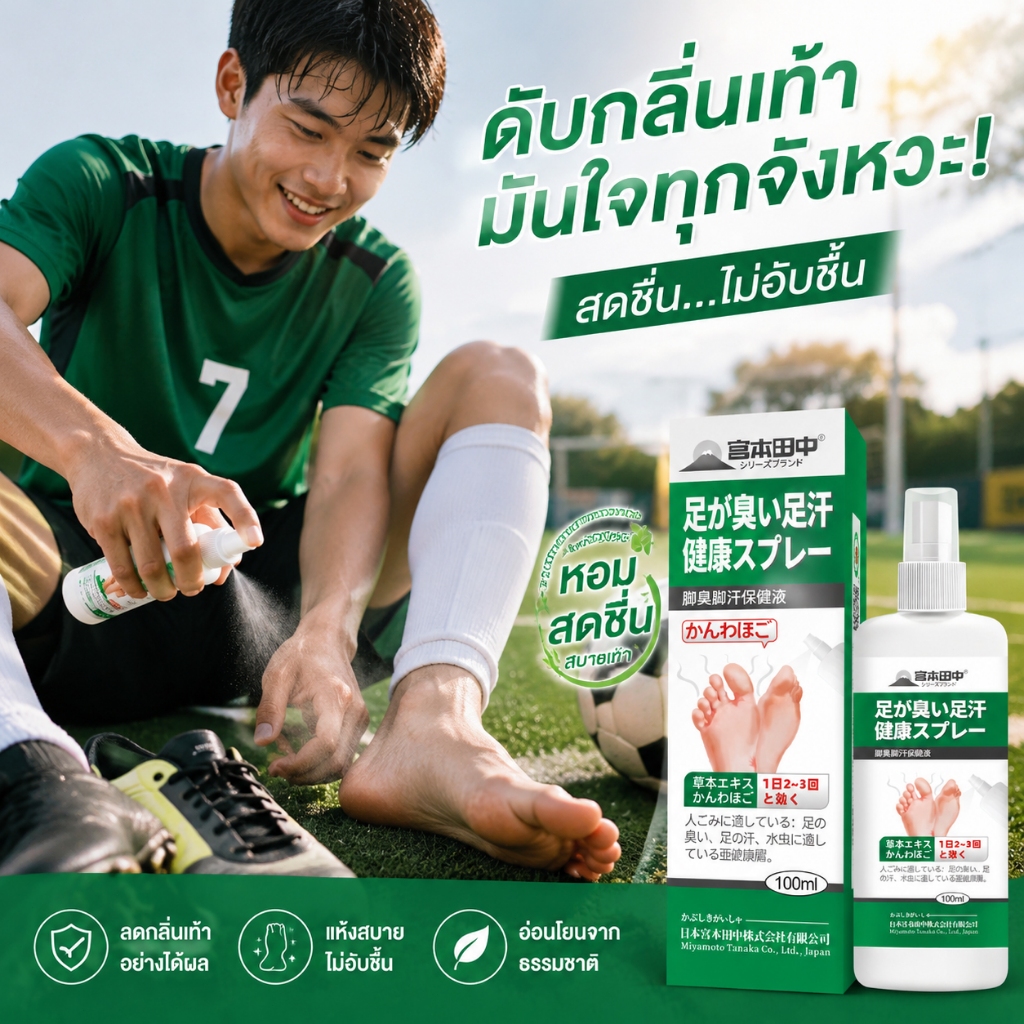 สเปรย์ดับกลิ่นเท้า ดับ กลิ่น เท้าเหม็น สเปรย์ดับกลิ่นเท้า-รองเท้า อยู่ได้วันๆ สเปรย์ระงับกลิ่นเท้า ฆ่าเชื้อรา กำจัดต้นเห