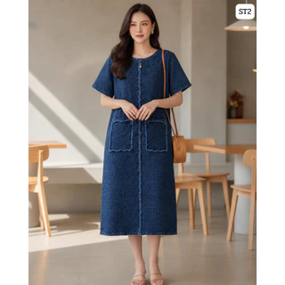 Nana’s Craft เดรสผ้าม่อฮ่อมทอลาย สโตนวอช (Stone Wash)