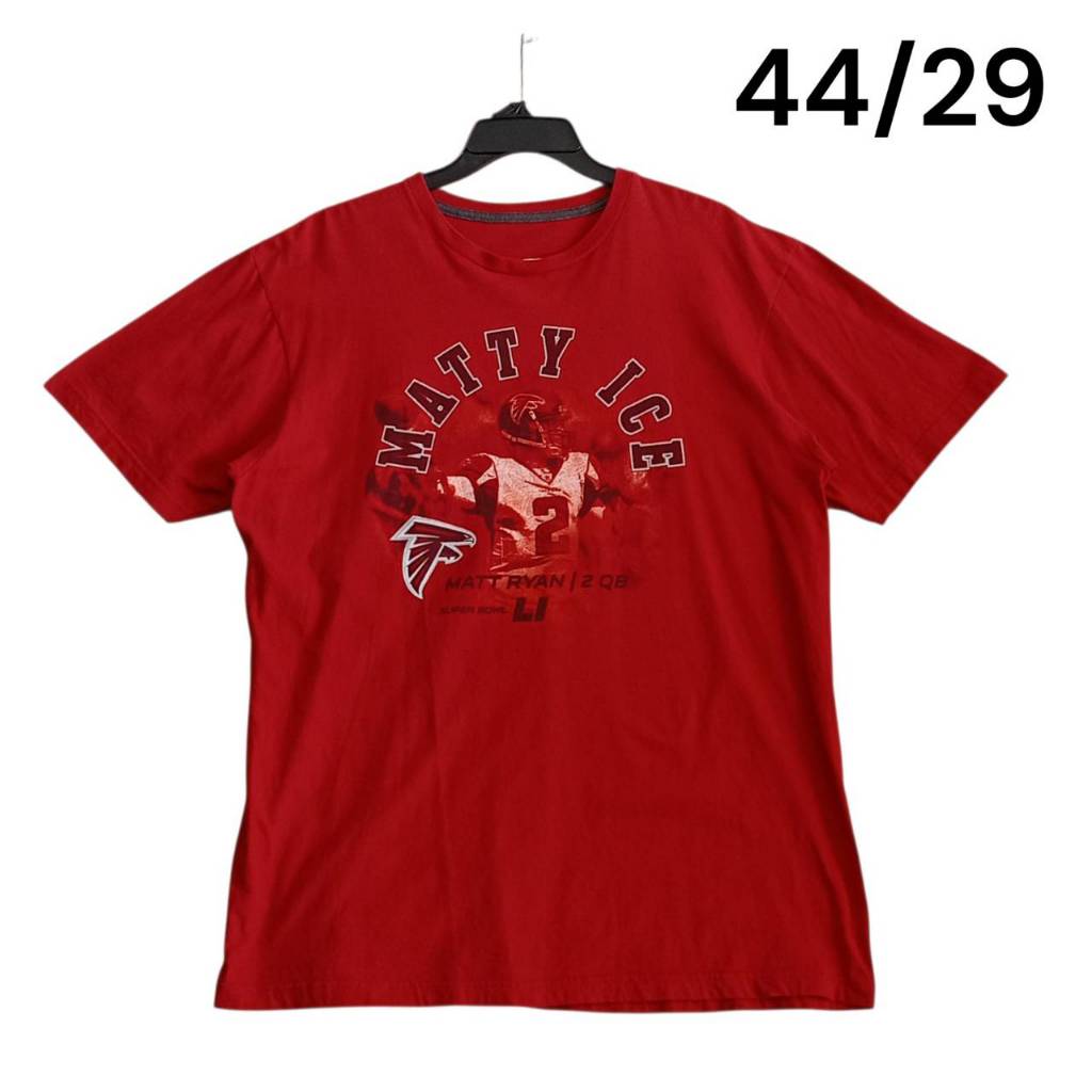 เสื้อยืด แขนสั้น ผ้าคอตตอล NFL ป้ายคอไซส์ XL มือสอง สภาพดี วัดหน้าผ้าอก 44"ยาว 29"