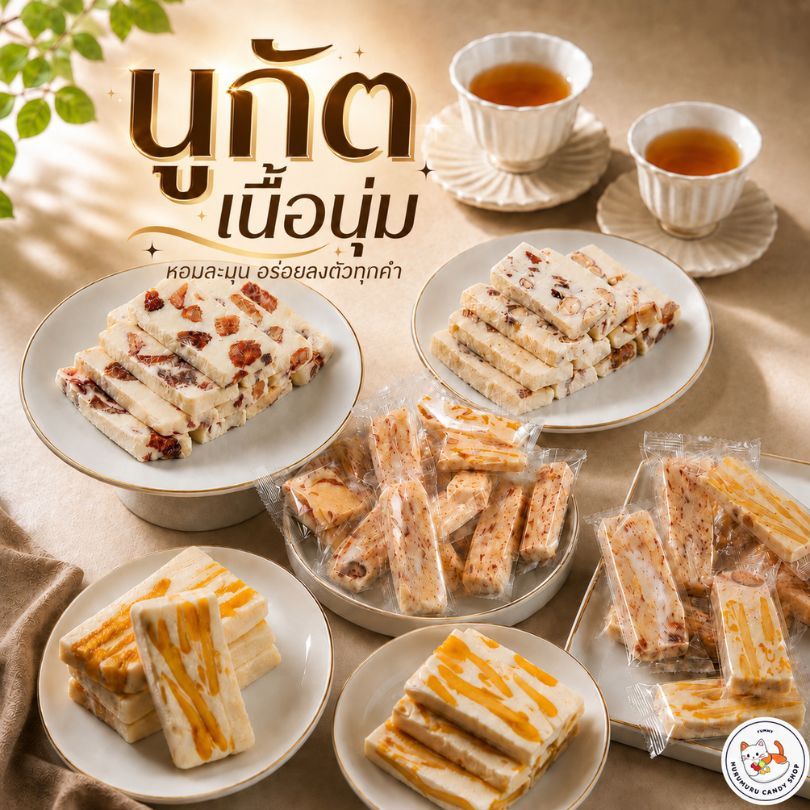 ใหม่!! นูกัตนุ่มหนึบสอดไส้ผลไม้ หอมหวานละมุนนนนน เคี้ยวเพลินสุดฟินนนน อร่อยเพลินไม่มีเบื่อ