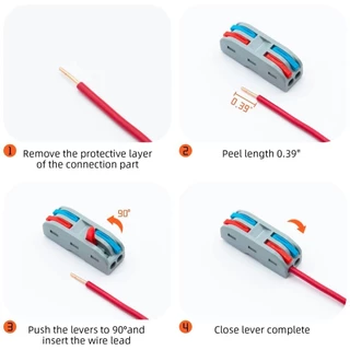 ตัวแยกสายไฟตัวเชื่อมสายไฟแบบล็อค SPL-42 SPL-62 ข้อต่อสายไฟ ขั้วต่อสายไฟ เต๋าต่อสาย แผงต่อสายไฟ