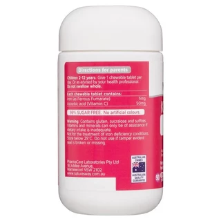 Nature's Way Kids Smart Iron Chewable 50 Tablets ธาตุเหล็ก+วิตามินซี