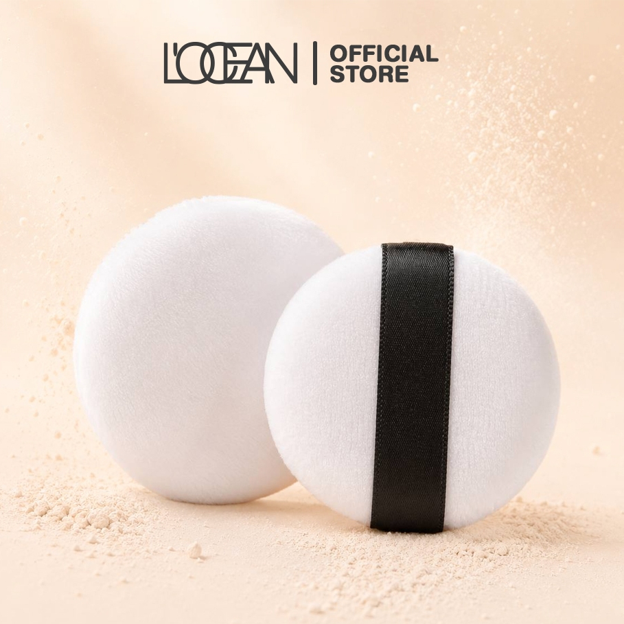 L'OCEAN พัฟแป้งฝุ่น พัฟทาแป้งอัดแข็ง แป้งผสมรองพื้น หนานุ่ม (ไซส์เล็ก1ชิ้น)