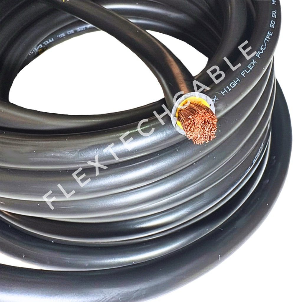 *PREMIUM QUALITY* สายเชื่อมทองแดงเต็ม BI-FLEX ขนาด 50 sq.mm 707/0.30 (สีดำ) สายเชื่อม สายพ่วงแบต สายโซล่าเซลล์