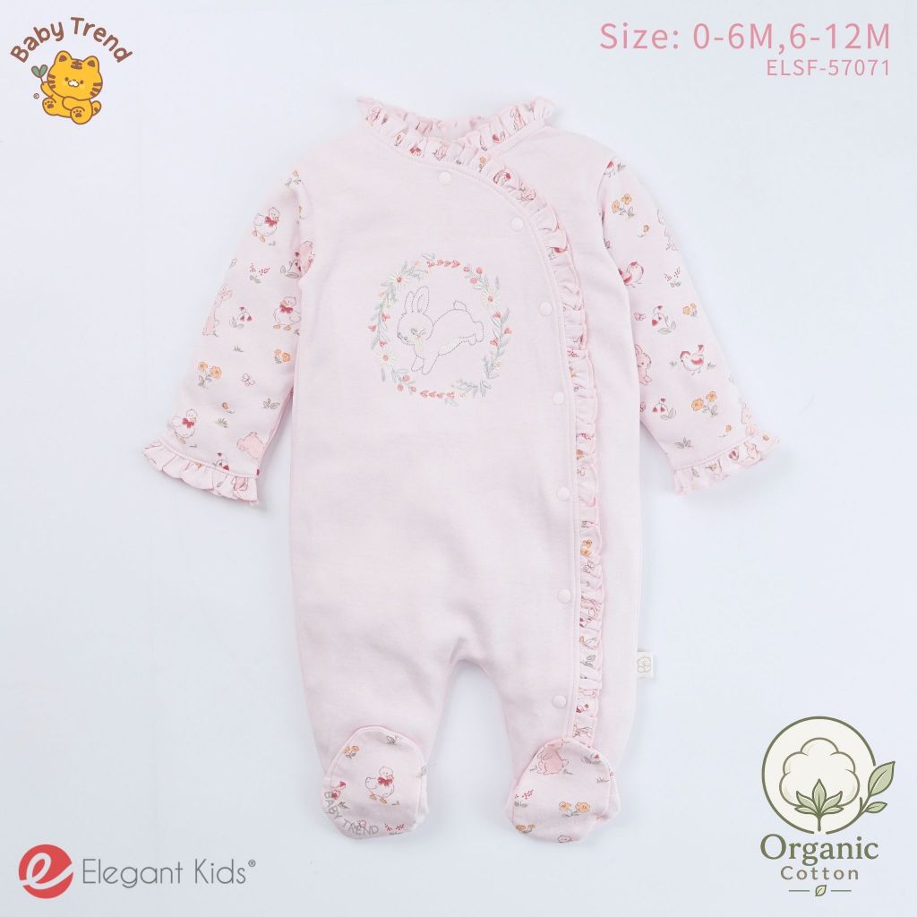 Elegant Kids ชุดลูกสาว 0-12 เดือน ชุดนอนหมีคลุมเท้า Organic Floral Collection | Baby trend