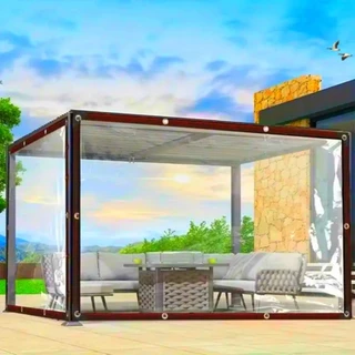 PE PVC ผ้าใบใส หนาพิเศษ ไซโกญี่ปุ่น กันน้ำกันฝน 100% โปร่งแสง เหมาะสำหรับ ระเบียง ห้องนอน ที่จอดรถ โรงเรือน ขนาด 2x2 3x5