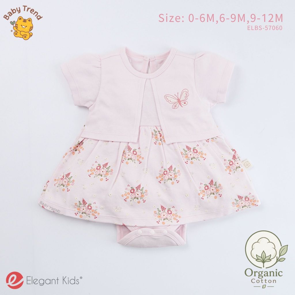Elegant Kids ชุดลูกสาว 0-12 เดือน บอดี้สูทกระโปรง Organic Floral Collection | Baby trend