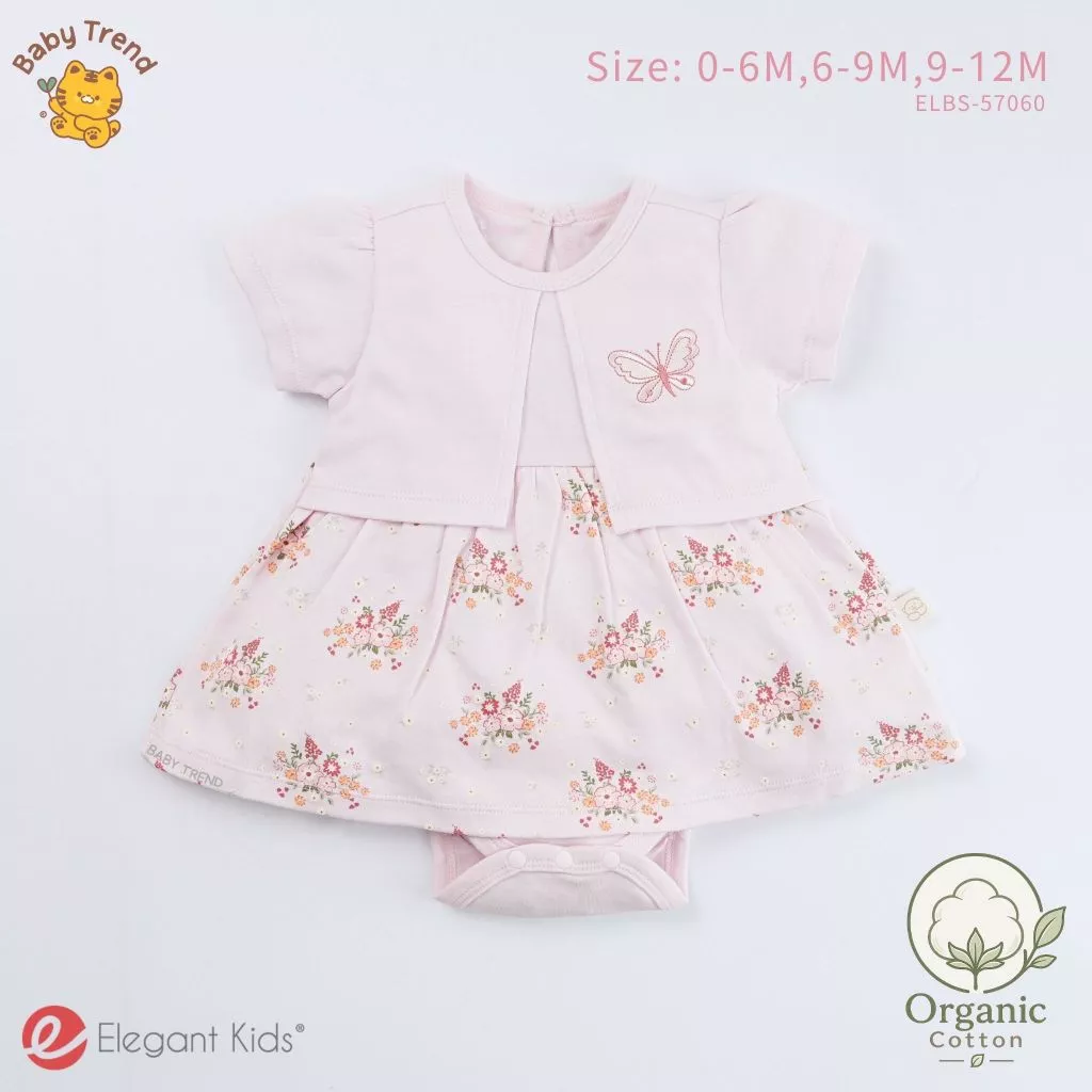 Elegant Kids ชุดลูกสาว 0-12 เดือน บอดี้สูทกระโปรง Organic Floral Collection | Baby trend