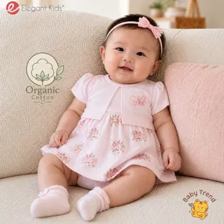 Elegant Kids ชุดลูกสาว 0-12 เดือน บอดี้สูทกระโปรง Organic Floral Collection | Baby trend