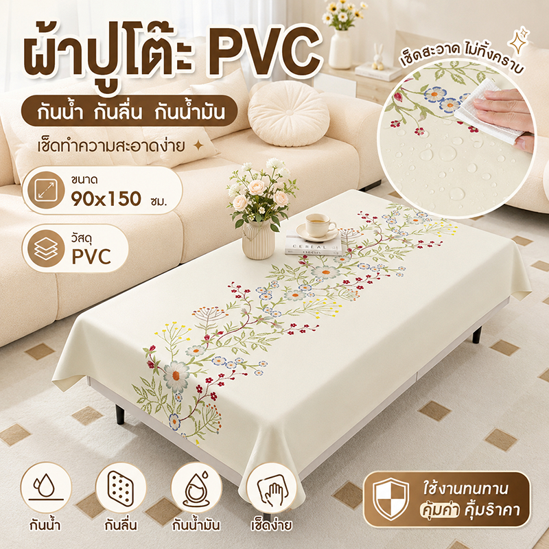 แผ่นรองโต๊ะพลาสติกกันกระแทก สำหรับห้องนั่งเล่น กันน้ำ กันน้ำมัน ทำความสะอาดง่าย ดีไซน์ลักชัวรีและพรีเมียม สำหรับปก