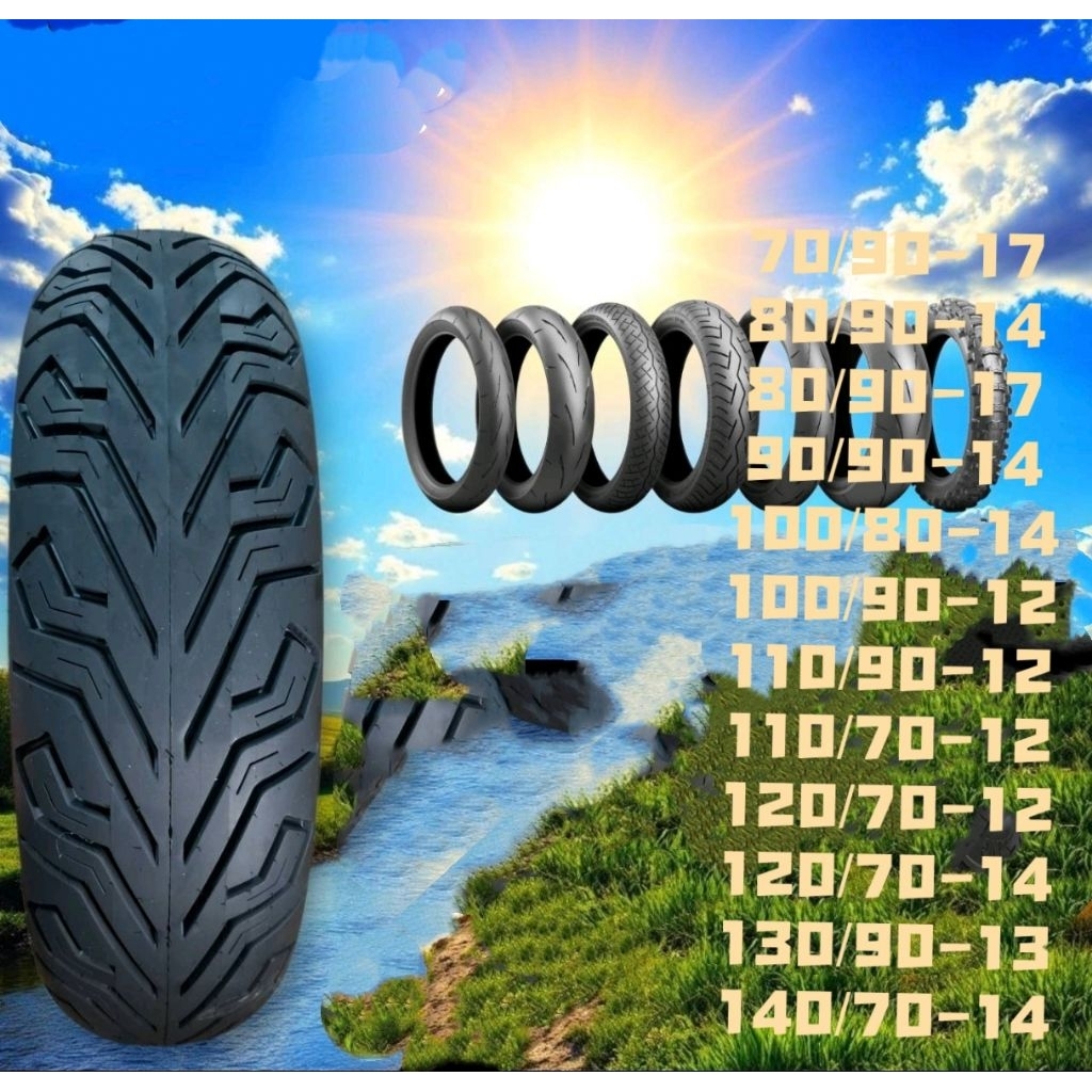 ยางนอกมอเตอร์ไซค์ Maxxis ไม่ใช้ยางใน ขอบ 10" , 12" , 14" , 16" , 17" (ราคาต่อ1เส้น)