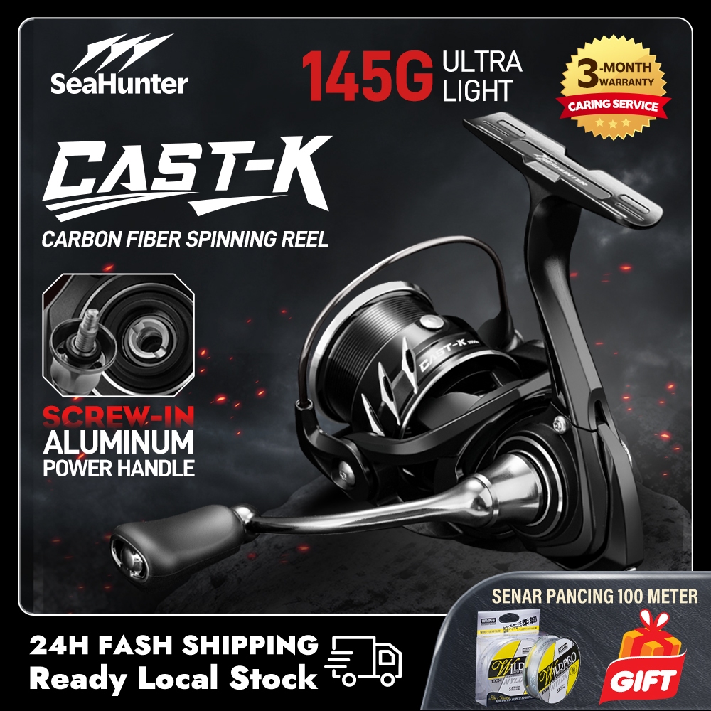 SeaHunter Cast K รอกตกปลาคาร์บอน รอกสปินนิ่ง 7+1BB 5.2:1อัตราทดเกียร์ น้ำหนักเบา 145g