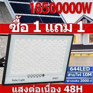🔥ซื้อ 1 แถม 1🔥 ไฟโซล่าเซลล์ 1650000W โซล่าเซลล์ ไฟสว่างมาก ไฟโซล่าเซล กันน้ำ สว่างอัตโนมัติเมื่อฟ้ามืด