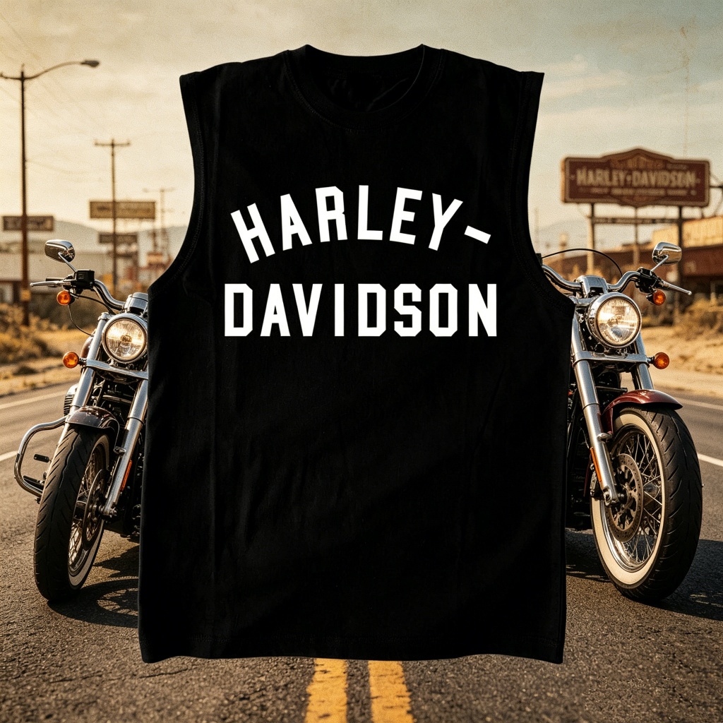 HOT!เสื้อกล้าม HD สไตล์มอเตอร์ไซค์ สวมใส่สบาย ไซส์ S-3XL พร้อมส่ง