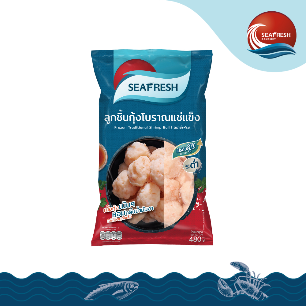 ลูกชิ้นกุ้งโบราณแช่แข็ง Frozen Traditional Shrimp Ball 15 G/480 G