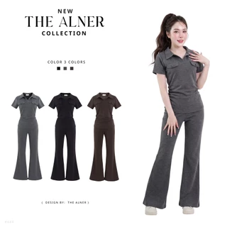 NAMI SET (ชุดเซตเสื้อคอปกแต่งกระเป๋าแขนสั้นกางเกงขาม้า) The alner (เดอะอัลเนอร์) AN644