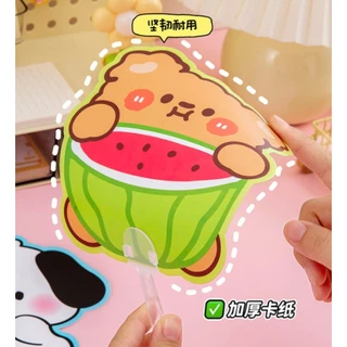 S0286 พัดมือถือ ลายการ์ตูนน่ารัก พัดพลาสติก 15.4ซม. สุ่มลาย พัดพกพา ด้ามจับใส ของแจก ของขวัญปัจฉิม