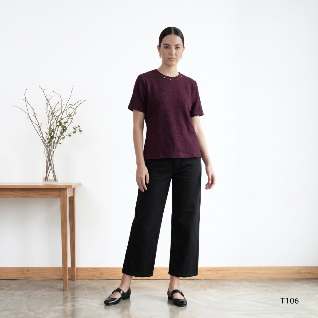 AMILA T-Shirt VE-T106 ยืดแฟนซี แขนสั้น IGPU26-6 PCE1290