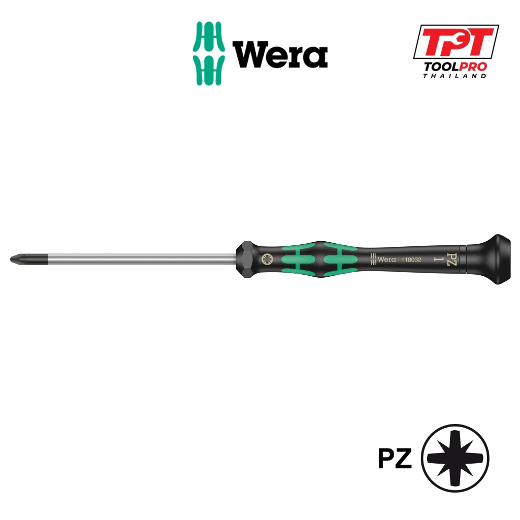 Wera ไขควง ไมโคร 2055 PZ Micro Screwdriver for Pozidrive Screws, PZ0 - PZ1