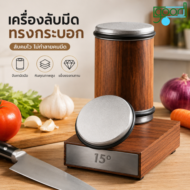 หินลับมีด 2-in-1 มี 2 มุม 15°/20° 400/1000 เกรน วัสดุไม้เนื้อแข็ง ใช้งานง่าย ปลอดภัย เหมาะสำหรับมีดทุกชนิดในครัว