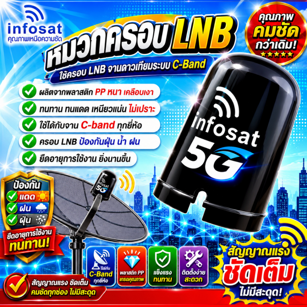 หมวกจานดาวเทียม หมวกครอบ LNB Psi Infosat
