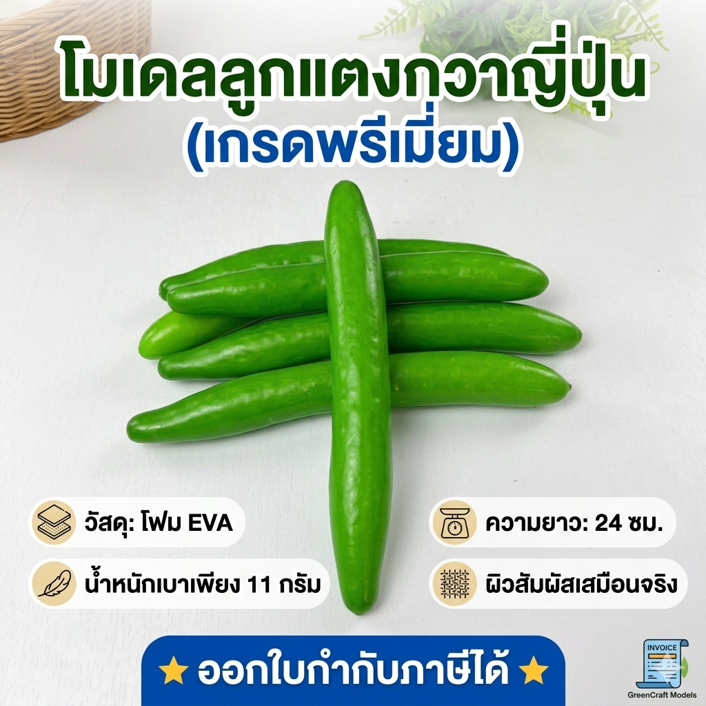 VE-16พร้อมส่ง ผักปลอม ลูกแตงกวาญี่ปุ่น ยาว 24 ซม.