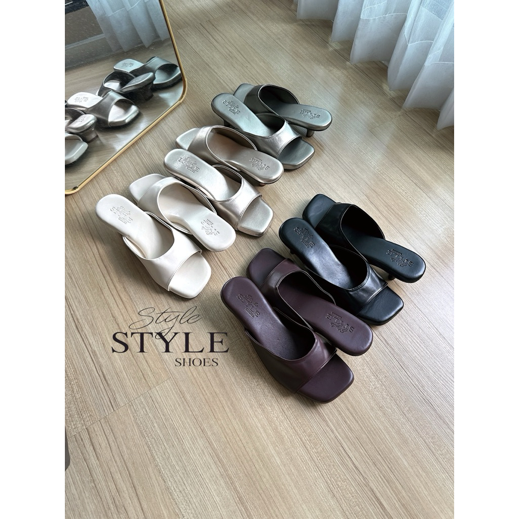 Style shoes รุ่น Sherlyn รองเท้าติดหรูหน้าสวมส้นแม็กซี่