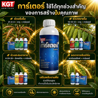 KGT การ์เตอร์ ปุ๋ยน้ำอะมิโนเข้มข้น 20 ชนิด สกัดจากปลาทะเล เพิ่มพลังงานพืช กระตุ้นการออกดอก ปุ๋ยเหลว ขนาด 1 ลิตร