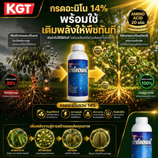 KGT การ์เตอร์ ปุ๋ยน้ำอะมิโนเข้มข้น 20 ชนิด สกัดจากปลาทะเล เพิ่มพลังงานพืช กระตุ้นการออกดอก ปุ๋ยเหลว ขนาด 1 ลิตร