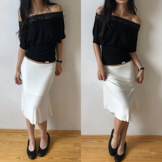 BEMYCHIC กระโปรงยาวหางปลา มีซับในผ้าในตัว รุ่นMidi Skirt
