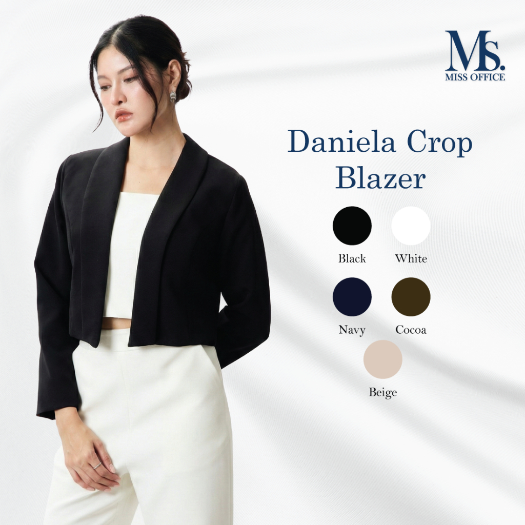 Miss Office เสื้อคลุมสูทปกกล้วยทรงครอป (Daniela Blazer : MB-064)