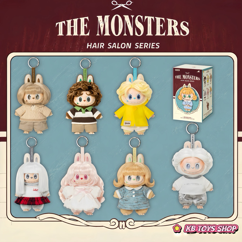 [พร้อมจัดส่งด่วนใน🇹🇭] 💈 พวงกุญแจลาบูบู้ Labubu Hair Salon Vinyl Plush Pendant 💈