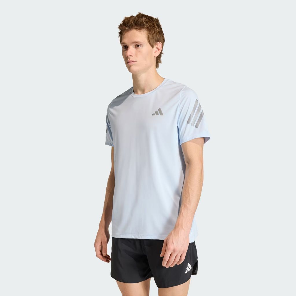เสื้อยืดวิ่งแขนสั้นผู้ชาย สีฟ้าอ่อน Adidas adi365 Climacool JZ7699