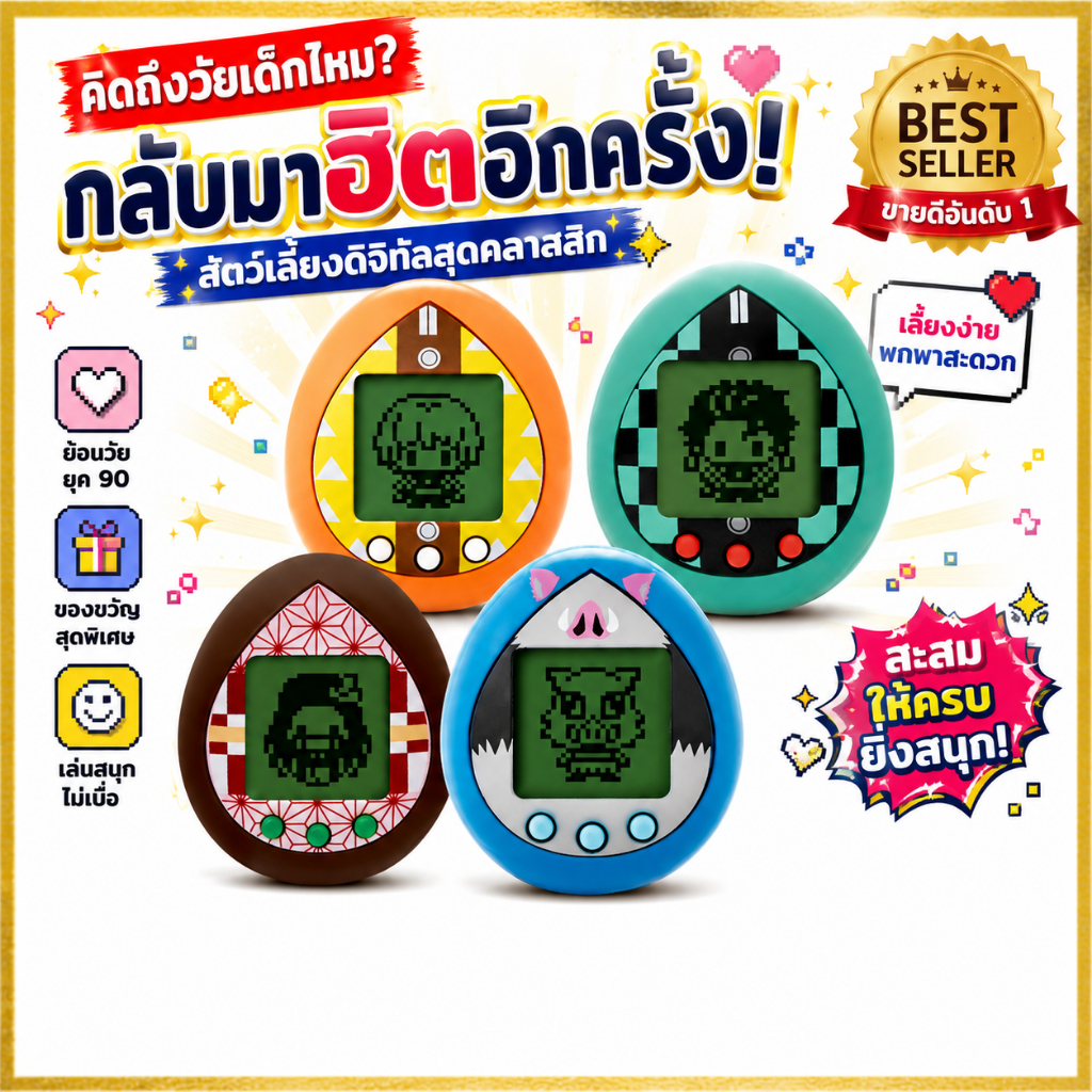 BANDAI Tamagotchi Kimetsu no Yaiba ทามาก็อตจิ เกมสัตว์เลี้ยงพกพา