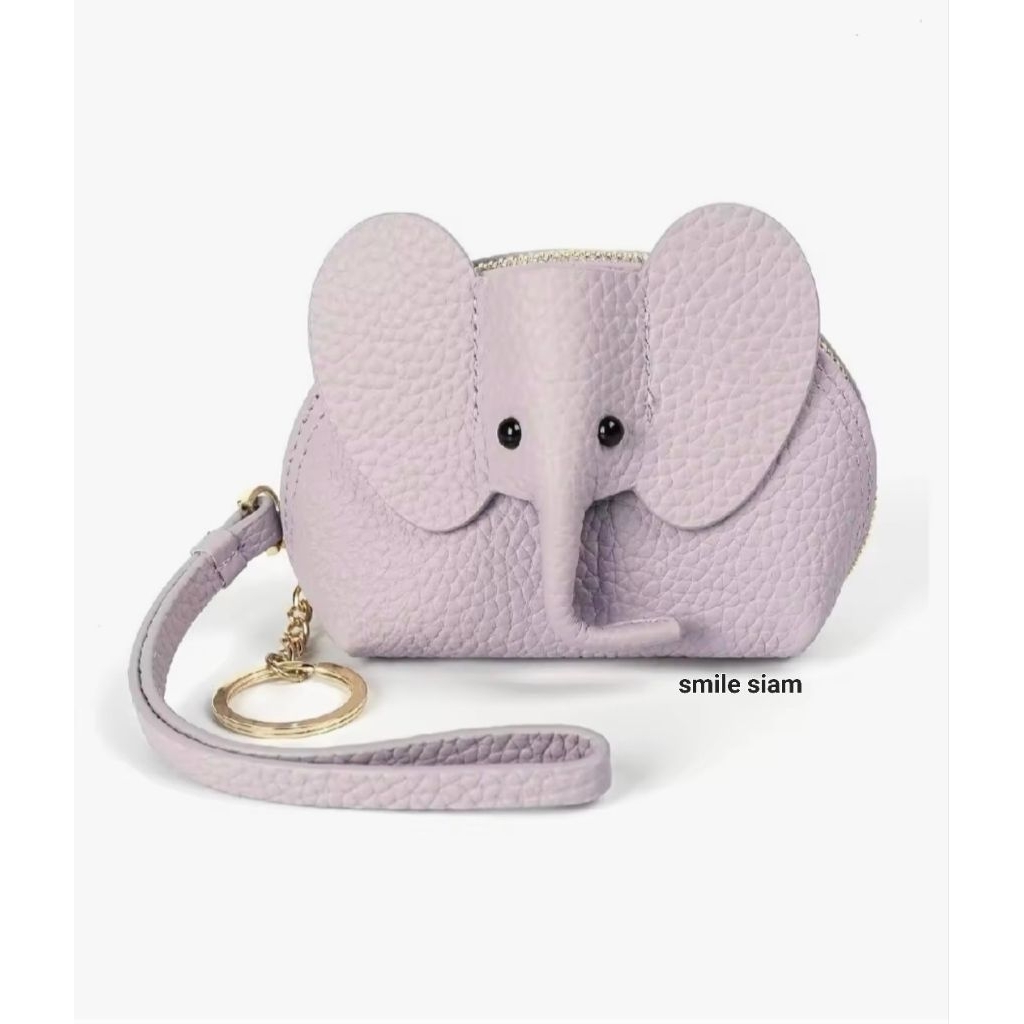 กระเป๋าหนัง ใส่เหรียญ กุญแจ ช้างไทย สินค้าที่ระลึก Thai elephant coin purse leather bag