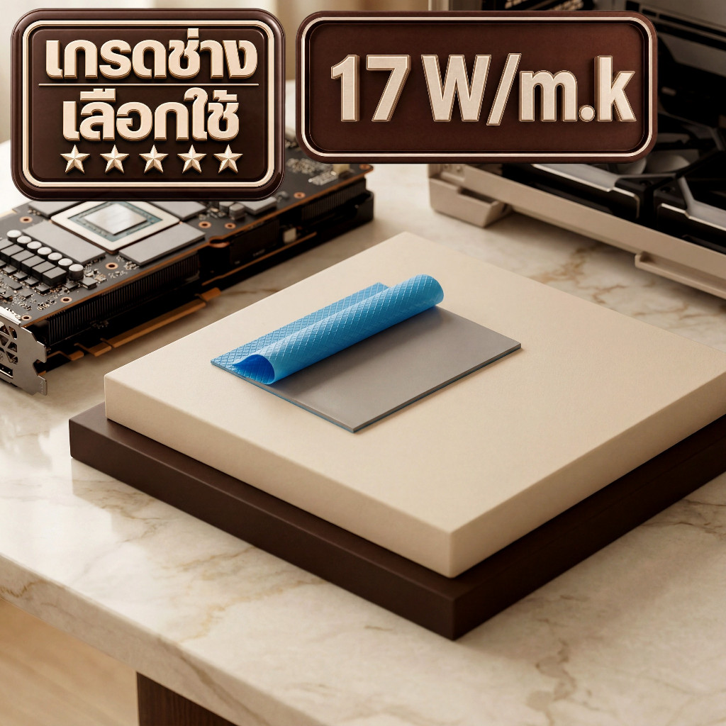 17 W/m.k [เกรดช่างเลือกใช้] Thermal Pad Pro แผ่นระบายความร้อน แปะแรม ภาคจ่ายไฟ การ์ดจอ Notebook M.2 CryoCore เย็นสุดขั้ว