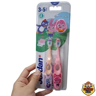 Happykid_shop (แพคคู่) Step2 สำหรับ 3-5 ปี Jordan จอร์แดน แปรงสีฟันเด็ก Super Soft ขนแปรงนุ่ม