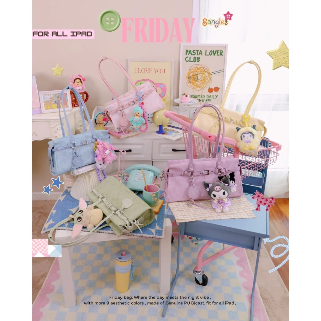 8anglesshop- กระเป๋า Friday พร้อมส่ง 🧤🍒 size 12.5 นิ้ว ใส่IPADได้ #กระเป๋าbelt #กระเป๋าสะพายไหล่ 8angles E002 thumbnail 5