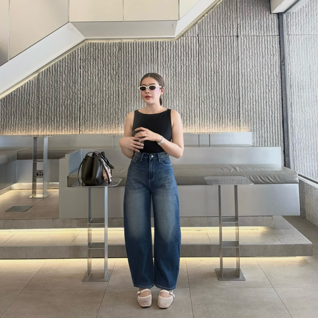 Barrel jeans กางยีนส์บารเรลมินิมอล เก็บสะโพกและต้นขาได้อย่างมั่นใจทุกครั้งที่ใส่ ความยาว37-38 ใน