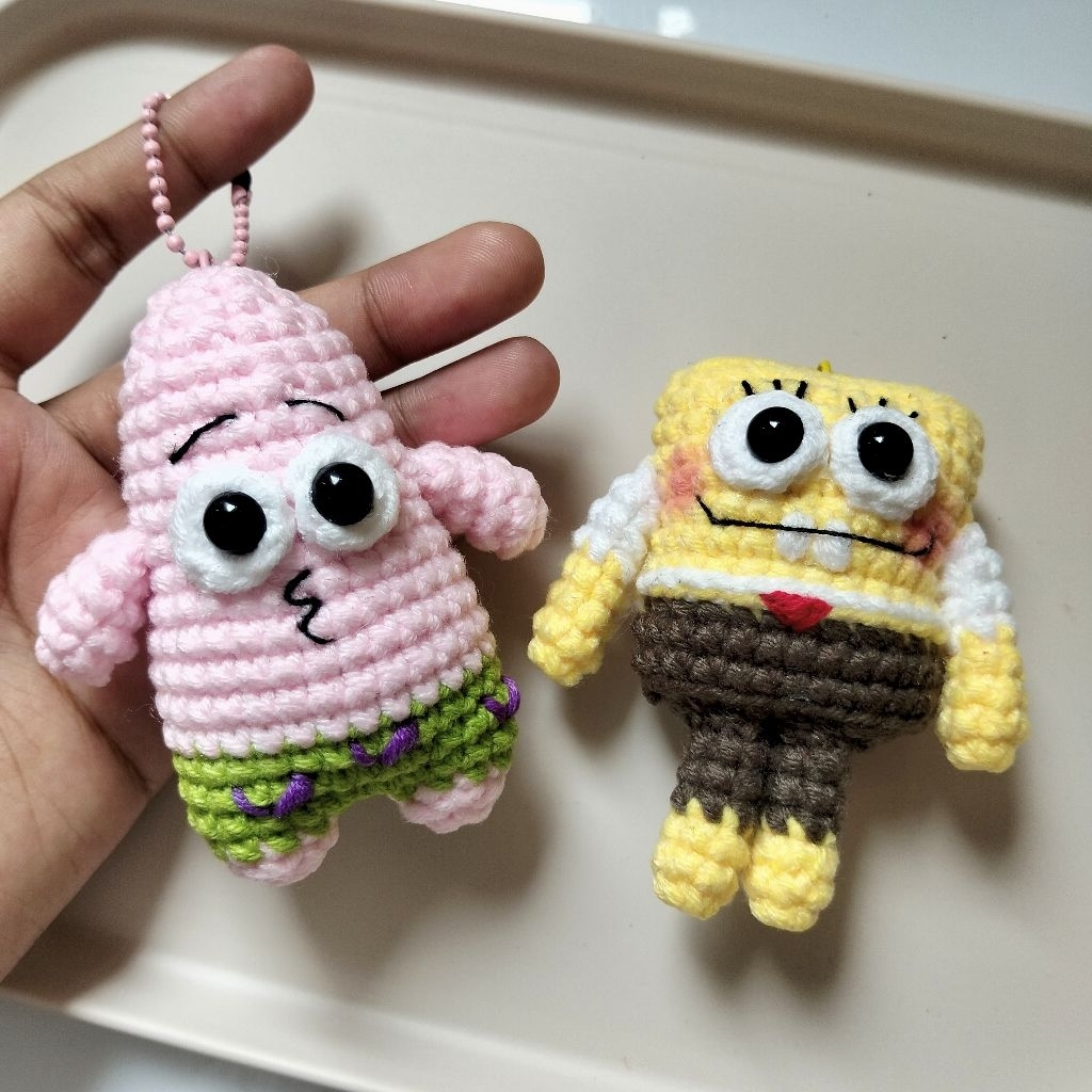 SpongeBob 🧽| พวงกุญไหมพรมแจสปอนจ์บ็อบ & แพทริค ⭐