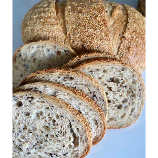 Sourdough Whole Wheat & White Sesame 650 g 🍞ขนมปังซาวโดวจ์ โฮลวีท & งาขาว ยีสต์ธรรมชาติ #ไม่มีน้ำตาล ไม่มีสารกันบูด