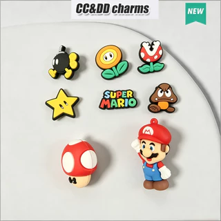 ของแท้แท้เดิม ตัวติดรองเท้าหัวโตการ์ตูนน่ารัก DIY จิบ บิท ถอดติดได้