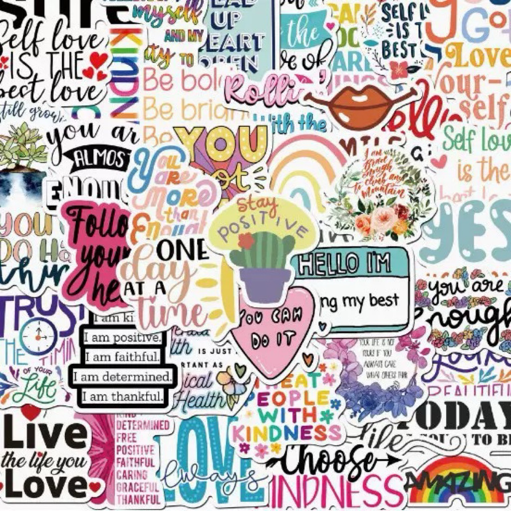 จัดส่งไว (109)สติกเกอร์ตกแต่งลายคำคมภาษาอังกฤษ 50ชิ้น