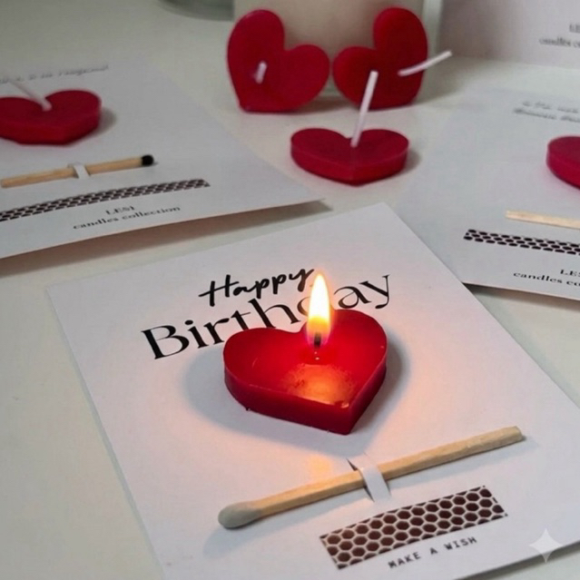 การ์ดวันเกิดแบบมีเทียนพร้อมจุดอวยอวยพร Happy Birthday สำหรับเซอร์ไพรส์วันเกิด สามารถจุดเทียนได้เลย