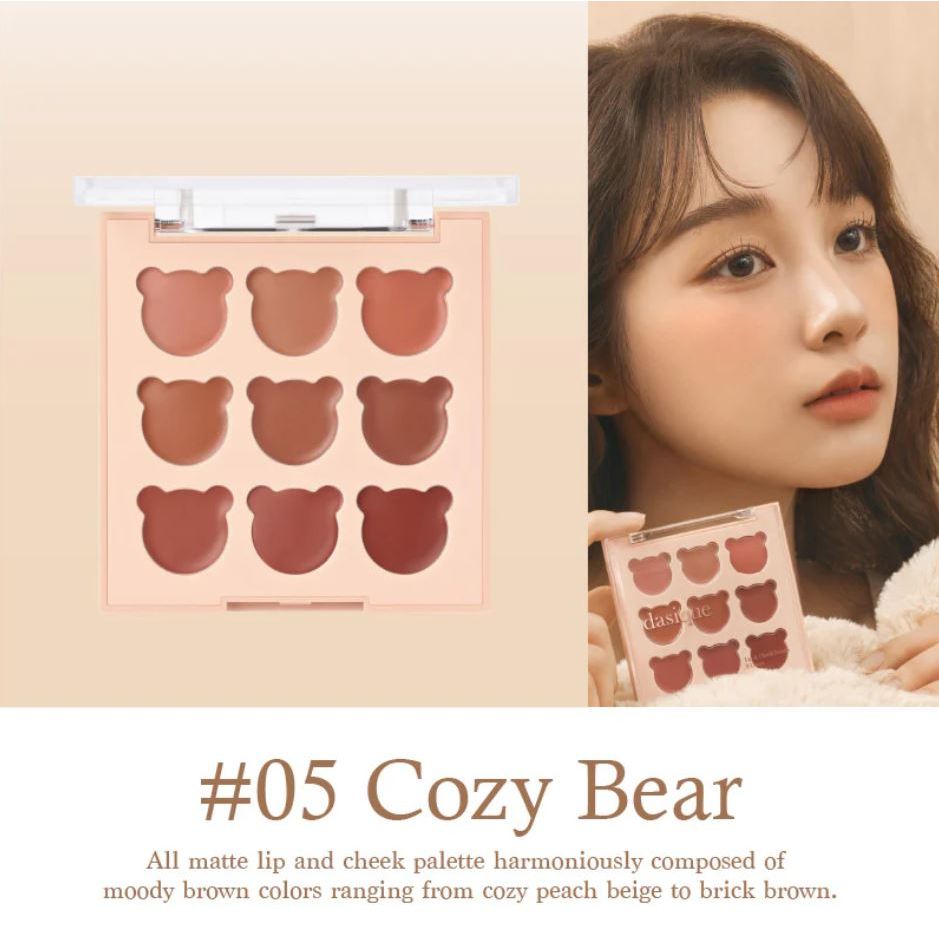 (พร้อมส่ง/ของแท้) Dasique Mood Painting Lip & Cheek Palette #05 Cozy Bear