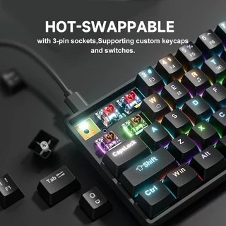 คีย์บอร์ดเล่นเกม แมคคานิคอล ZIFRIEND TK68 บลูสวิตซ์ ปุ่มไทย 68ปุ่ม คีย์บอร์ด USB RGB gaming Keyboard mechanical