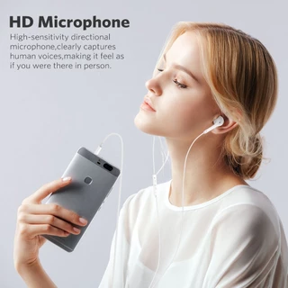 MEEGOO หูฟังแบบมีสาย ชนิดใส่ในหู3.5mm มีไมค์ควบคุมสาย เส้นนี้ยาว1.2เมตร ดีไซน์แบบใส่ในหู เสียงเบสหนัก กันเสียงรบกวน