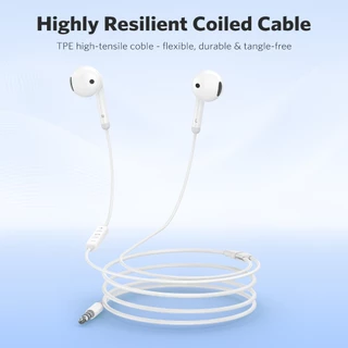 MEEGOO หูฟังแบบมีสาย ชนิดใส่ในหู3.5mm มีไมค์ควบคุมสาย เส้นนี้ยาว1.2เมตร ดีไซน์แบบใส่ในหู เสียงเบสหนัก กันเสียงรบกวน