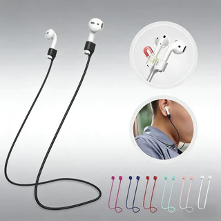 สายคล้องหูฟังแบบยางนุ่มป้องกันการสูญหายสำหรับ Airpods1/2 เชือกคล้องแม่เหล็กป้องกันการสูญหาย สำหรับเล่นกีฬากลางแจ้ง สายคล